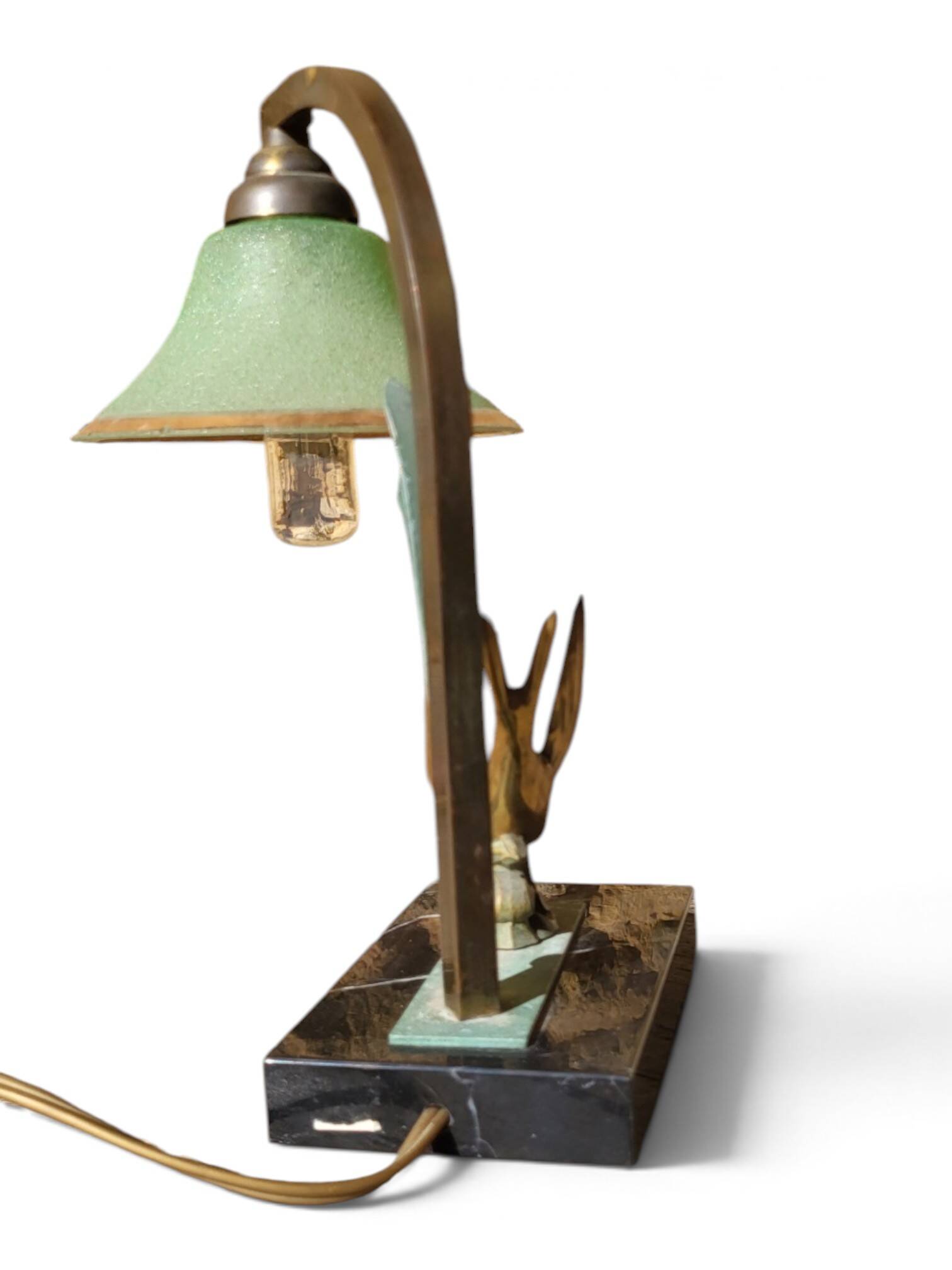 Lampe Art déco Marbre / régule