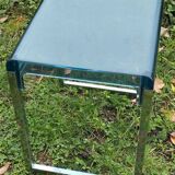 Table d’appoint vintage en plexiglas bleu et acier – Marc Berthier pour Prisunic