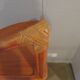 Rare-meuble d'angle-bois rotin bambou-années 70 -vintage-2 portes -bibliothéque étagère d'angle