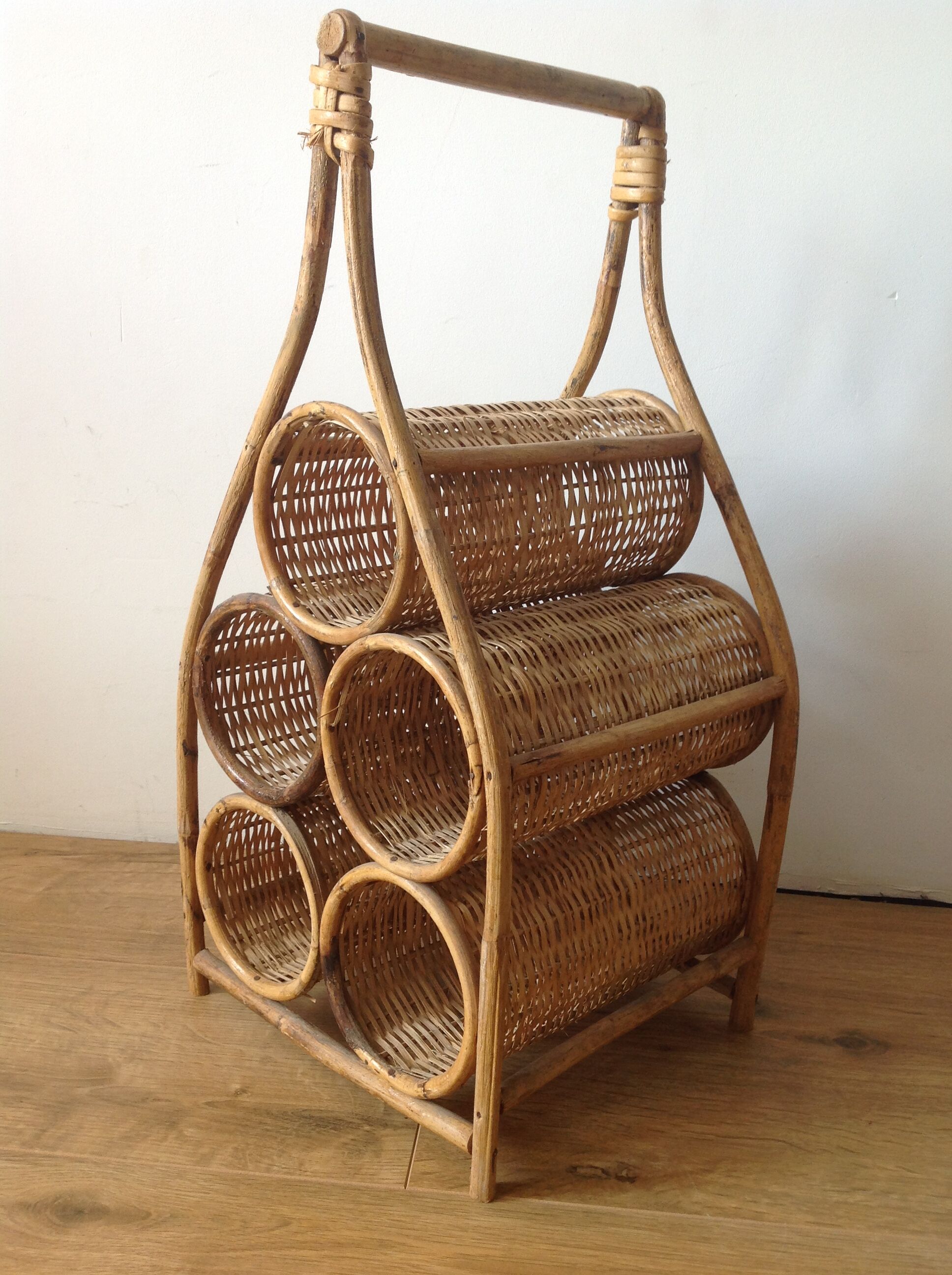 Rattan bottle locker