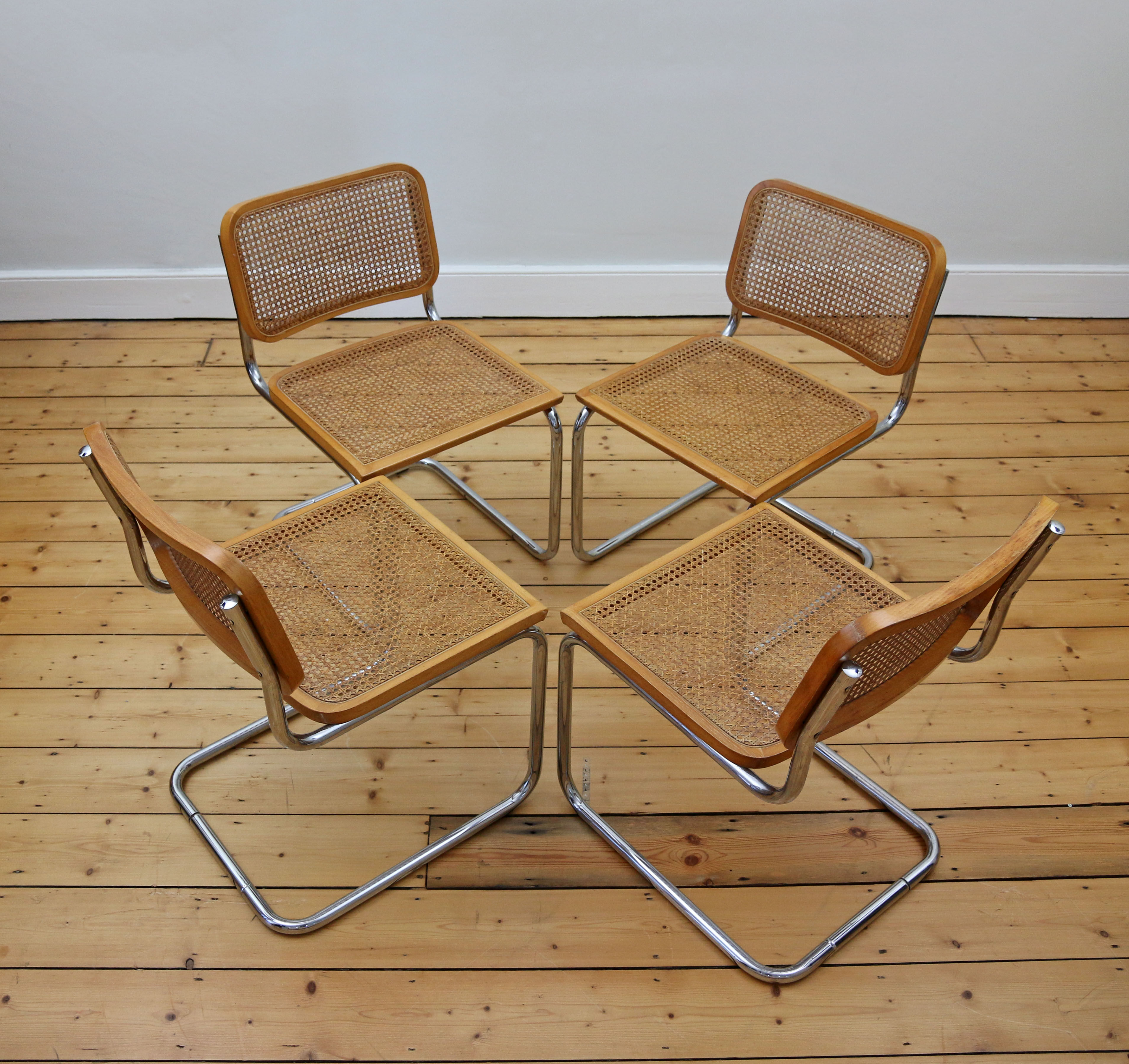 4 x Cesca Chairs, 1980s, in the Style of Marcel Breuer
