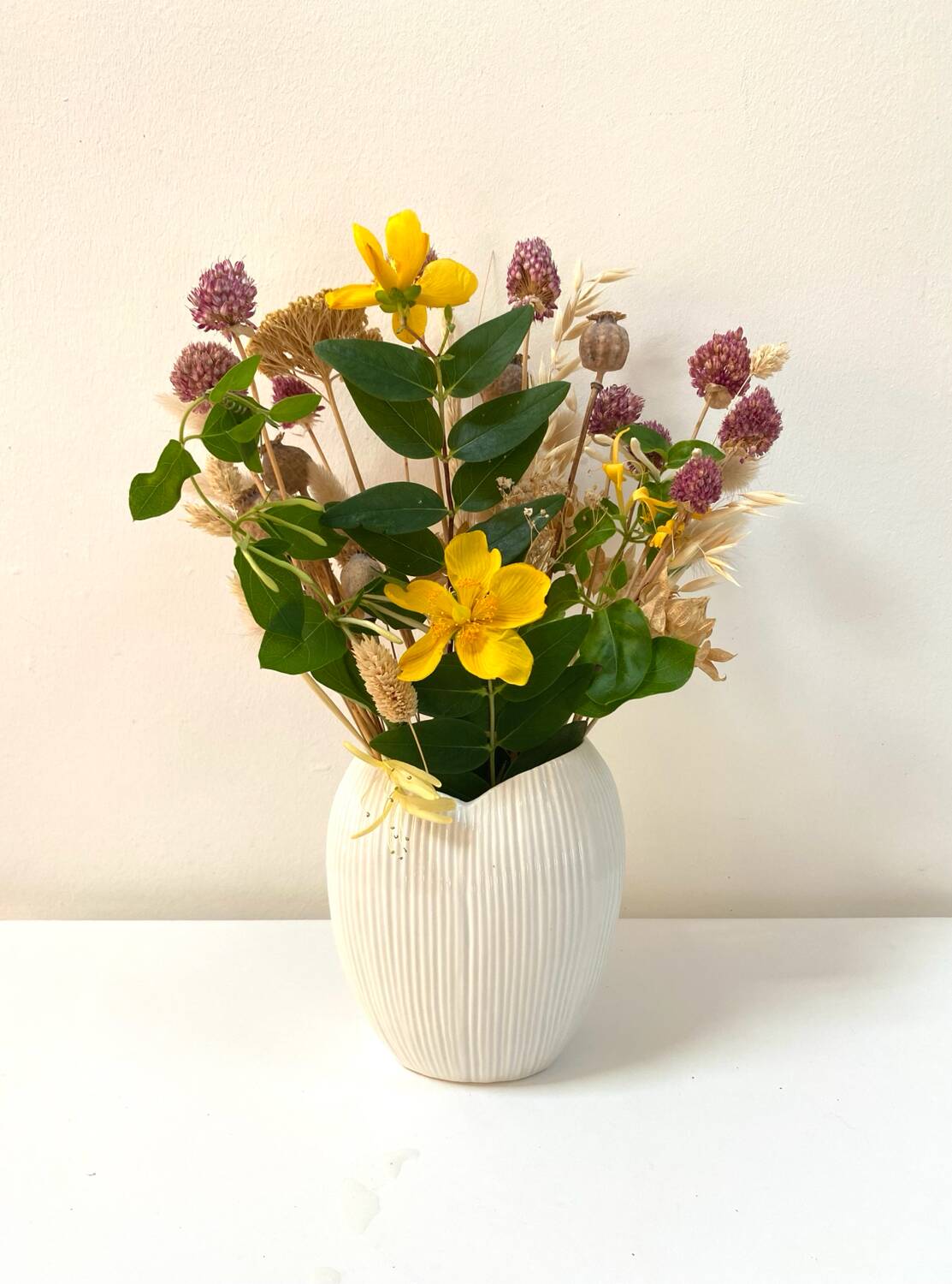 White striped graphic vase