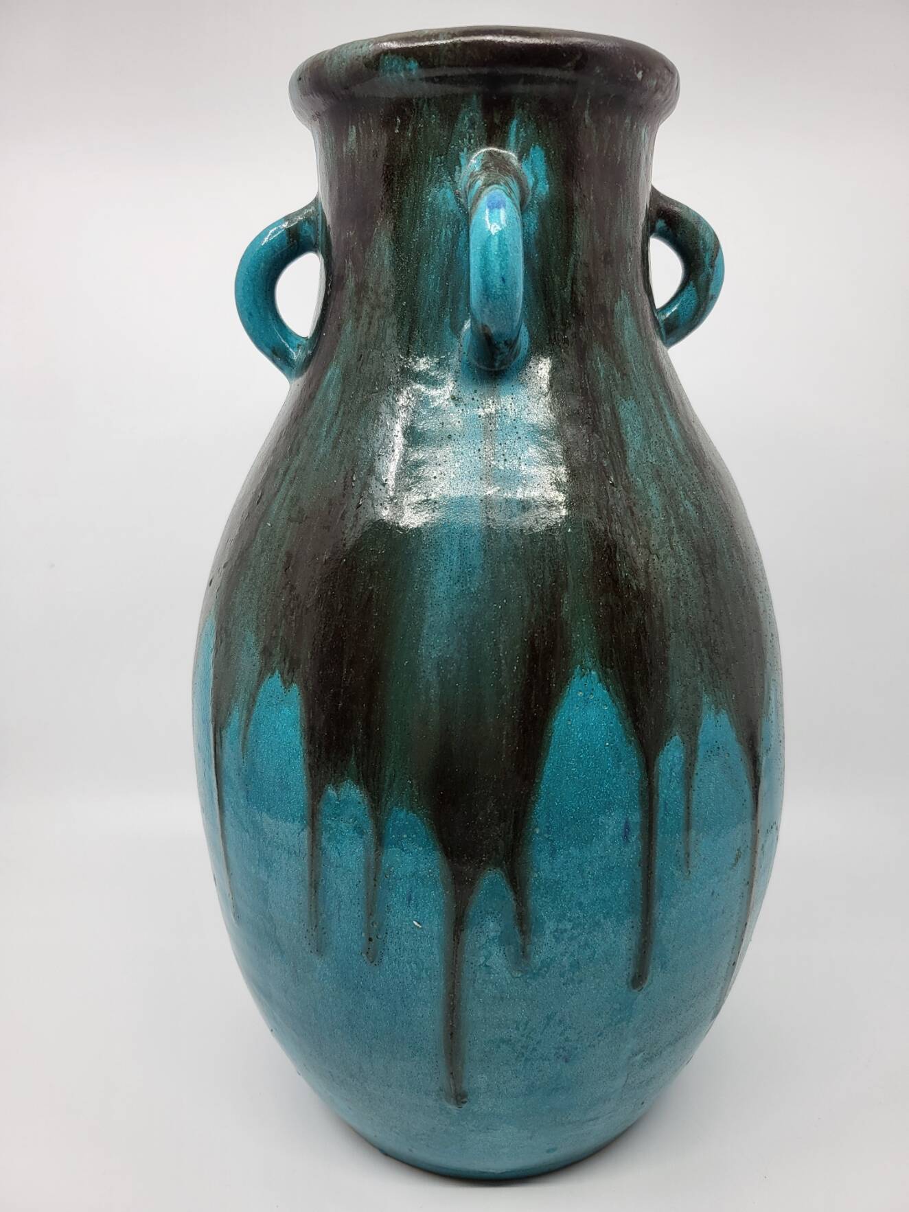 Primavera Vase for Spring in French Art Deco blue ceramic