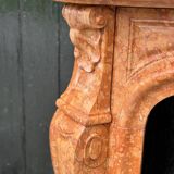 Louis XV Style Fireplace In Red Verona Marble Circa 1880