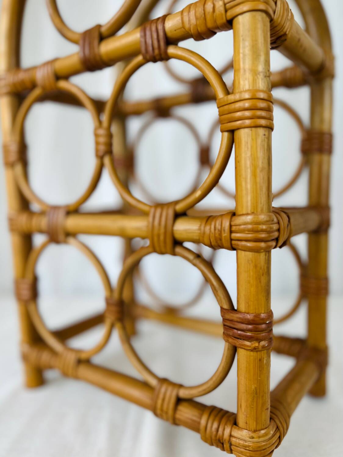 Vintage rattan bottle holder