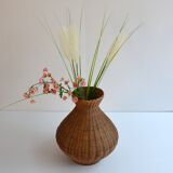 vintage rattan vase