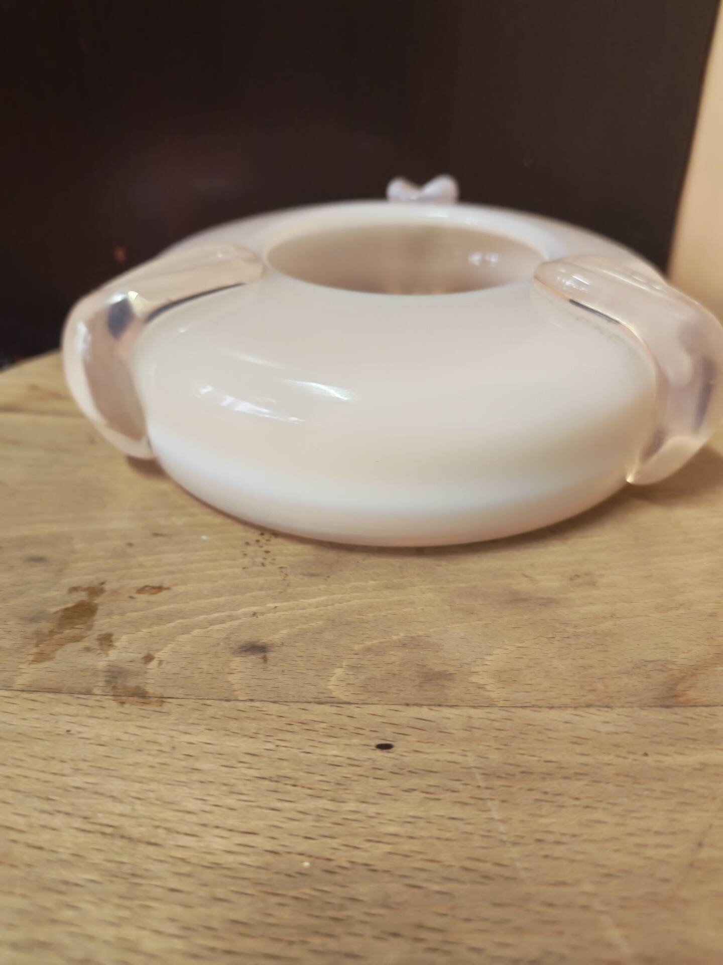 Opaline glass ashtray and pocket tray Poland 1970