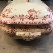 Tureen in faience choisy the king nineteenth floral decoration of roses