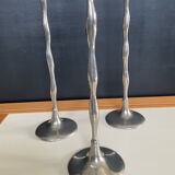 Vintage silver-plated candle holder trio