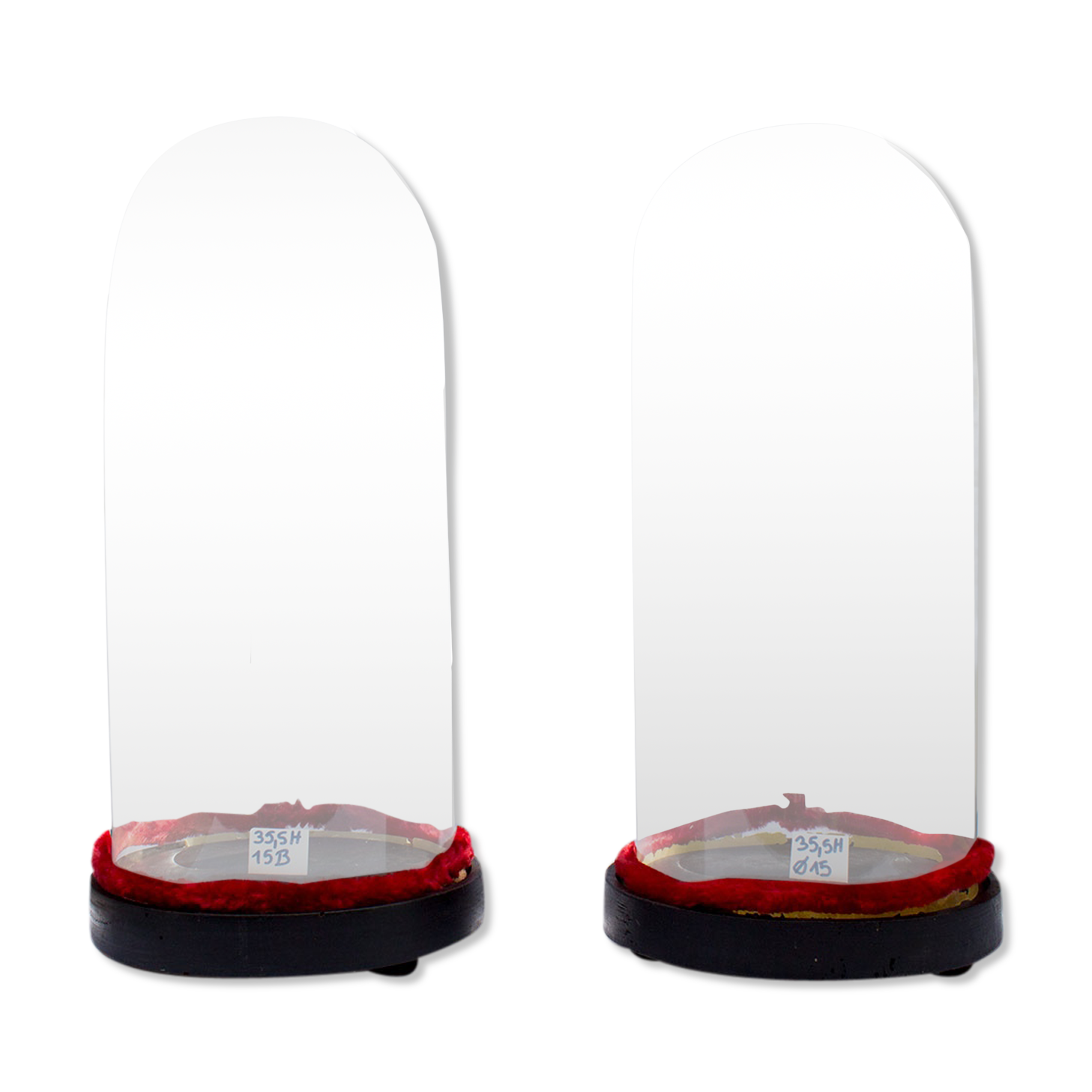 Ensemble 2 globes cloches en verre