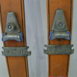 Pair of vintage wooden child skis
