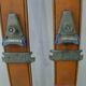 Pair of vintage wooden child skis