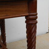 Oval table, integrated extension, in exotic wood