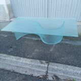 Vintage opaque glass coffee table