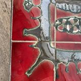 Table basse en ceramique et métal 1960 dans le goût de Roger Capron