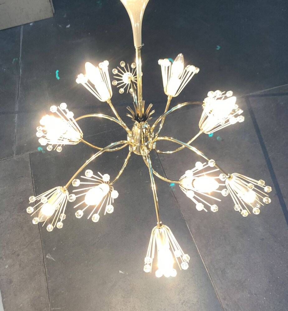 Austrian flower chandelier by Emil Stejnar for Rupert Nikoll, Vienna, Austria, 1950s.