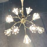 Austrian flower chandelier by Emil Stejnar for Rupert Nikoll, Vienna, Austria, 1950s.
