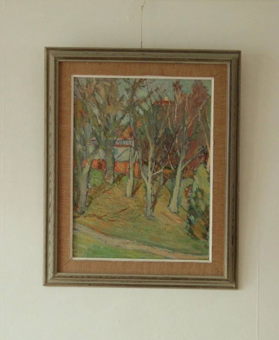 Huile sur panneau suédoise originale – « Paysage d'automne »