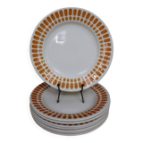 Set of 8 Digoin Sarreguemines flat plates, Capri model