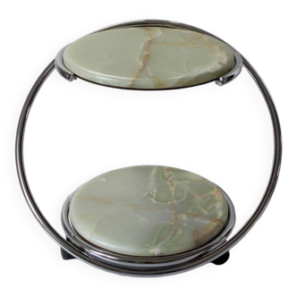 Table Space Age onyx vert et chrome
