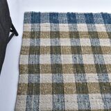 scandinavian kilim 290x190 cm , blue beige and  mustard colour.
