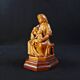 Virgin breastfeeding the Child Jesus and Saint John religious sculpture wood