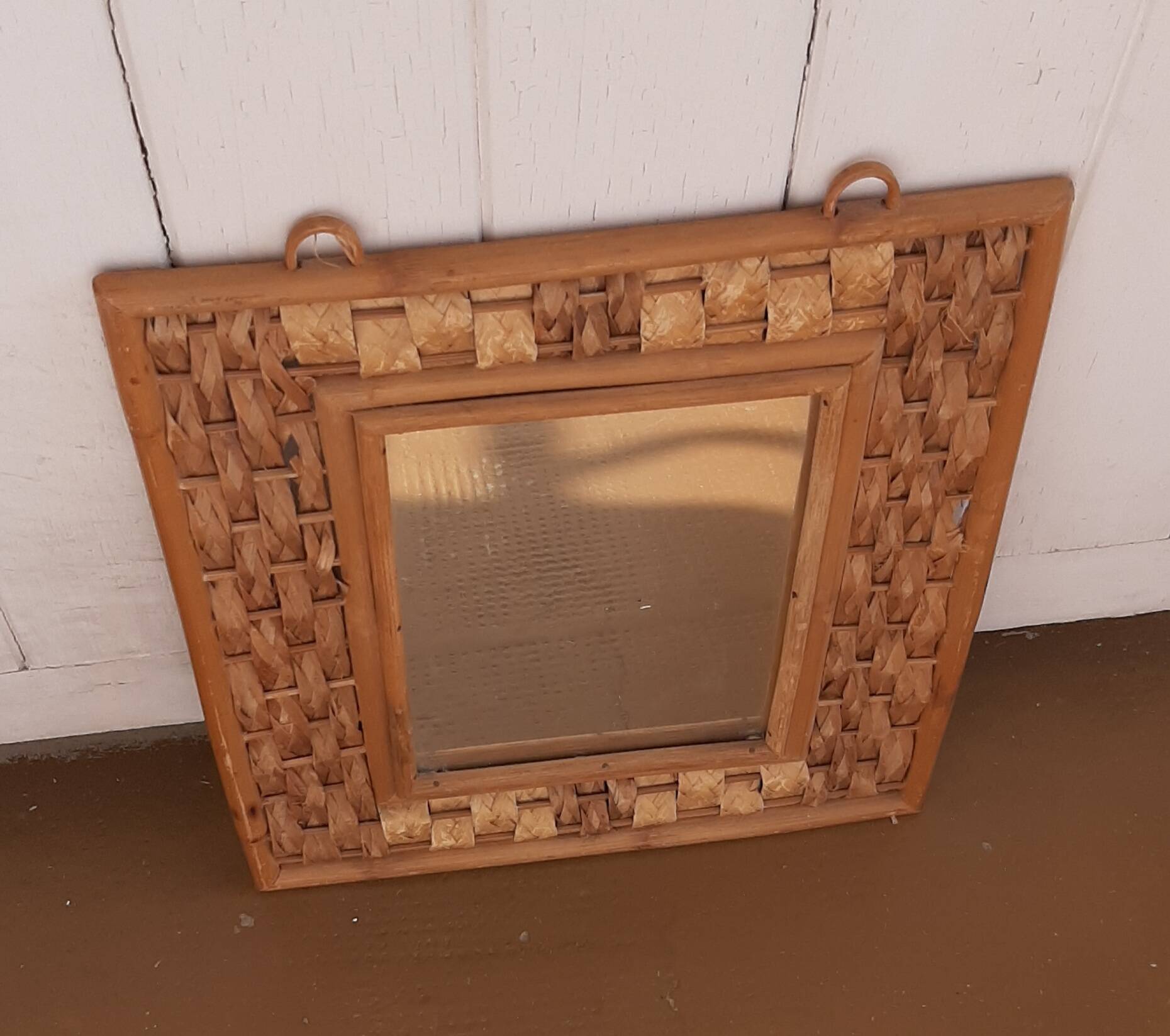 Rattan mirror