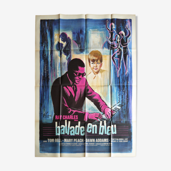 Affiche de cinéma originale "ballade en bleu" Ray Charles 1965