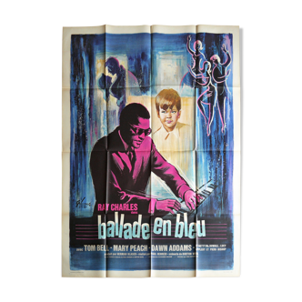 Affiche de cinéma originale "ballade en bleu" Ray Charles 1965