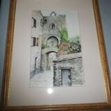 Watercolor greoux les Bains Ochs Herbert