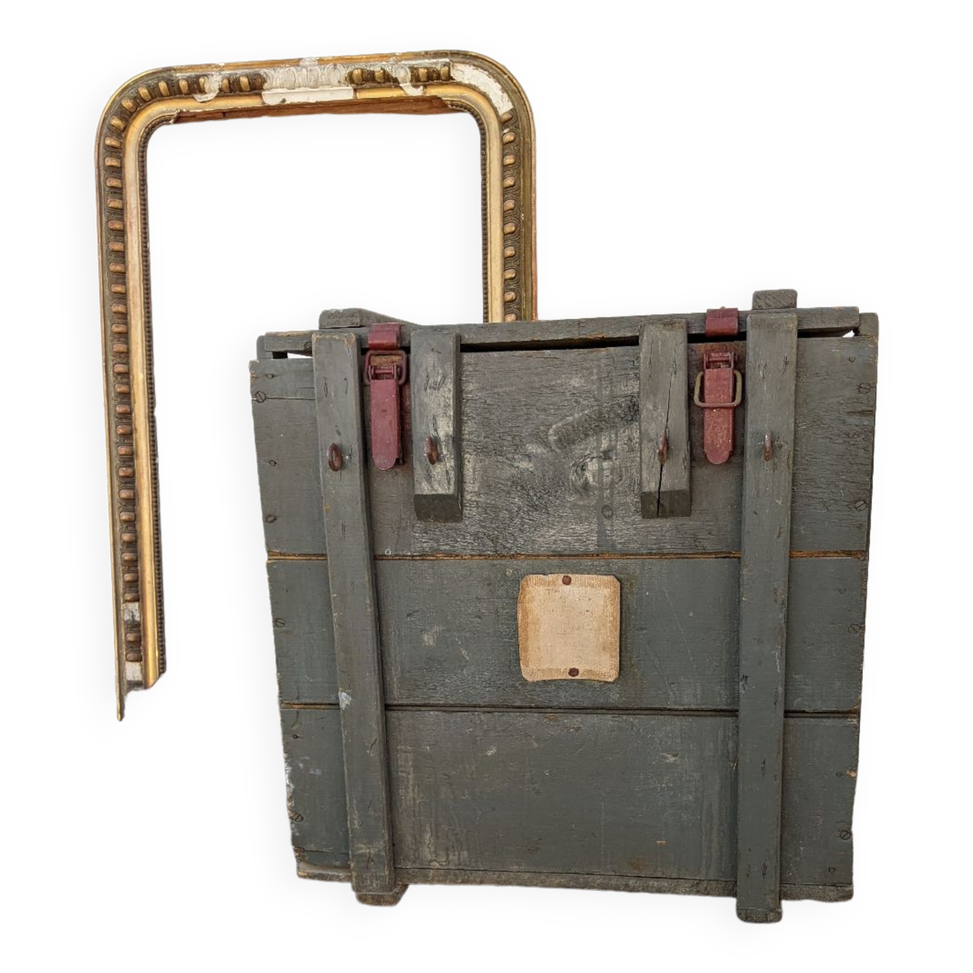 Dark green military trunk