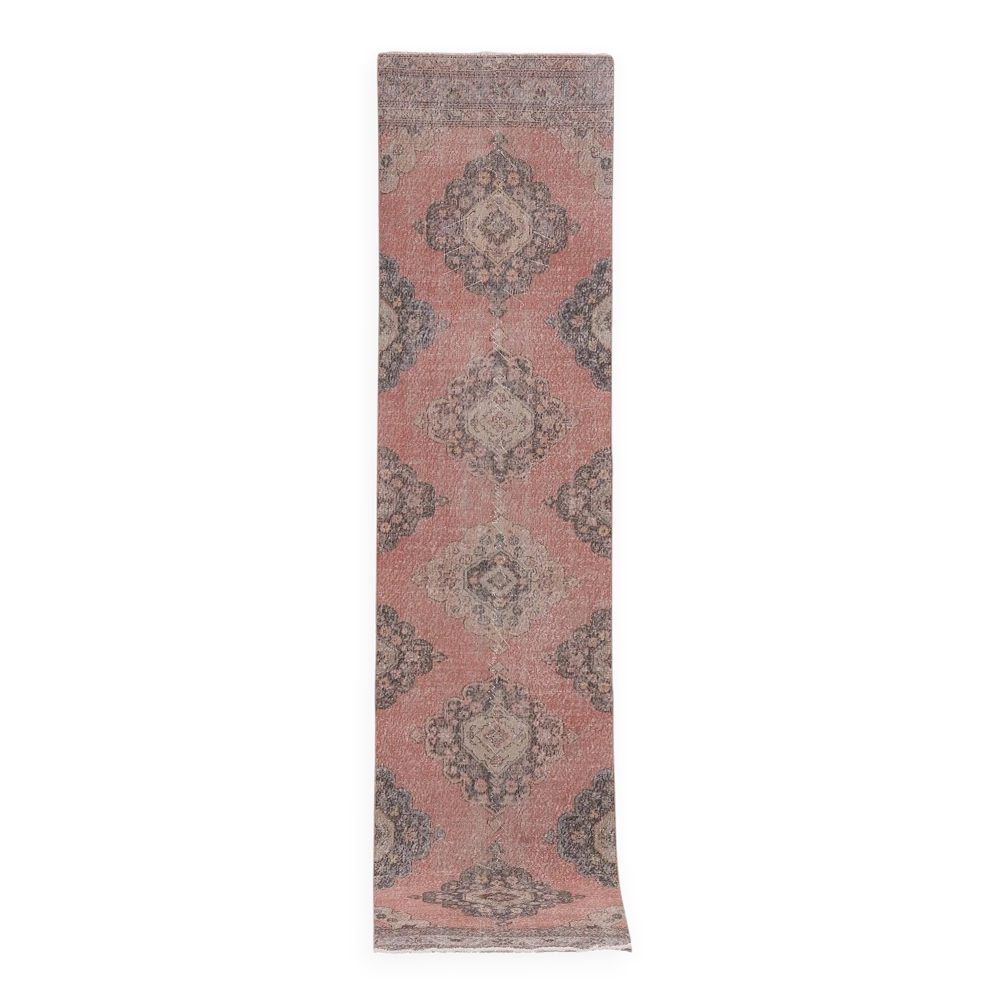 Vintage Turkish hallway rug 87x382 cm