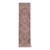 Tapis de couloir turc vintage 87x382 cm