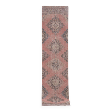 Tapis de couloir turc vintage 87x382 cm