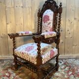 Carved walnut armchair in High Period style