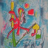 Roberto matta: surrealist creature - original lithograph
