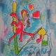 Roberto matta: surrealist creature - original lithograph