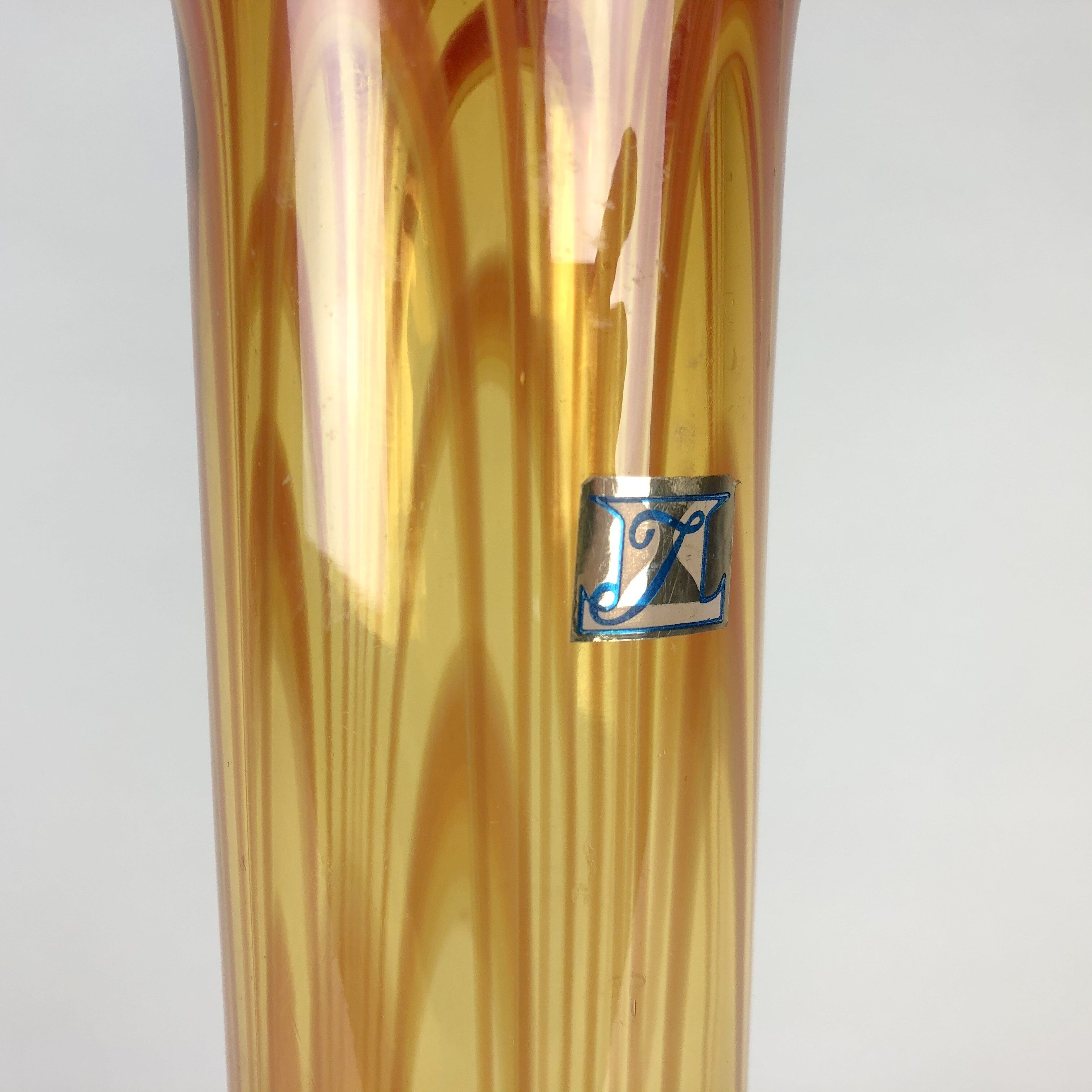 Vintage vase by Laura Glassworks Tarnow Poland 1970s