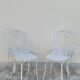 Garden furniture, two armchairs and two wrought iron chairs, period 1