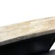 Pair of leather armchairs with marquetry armrests