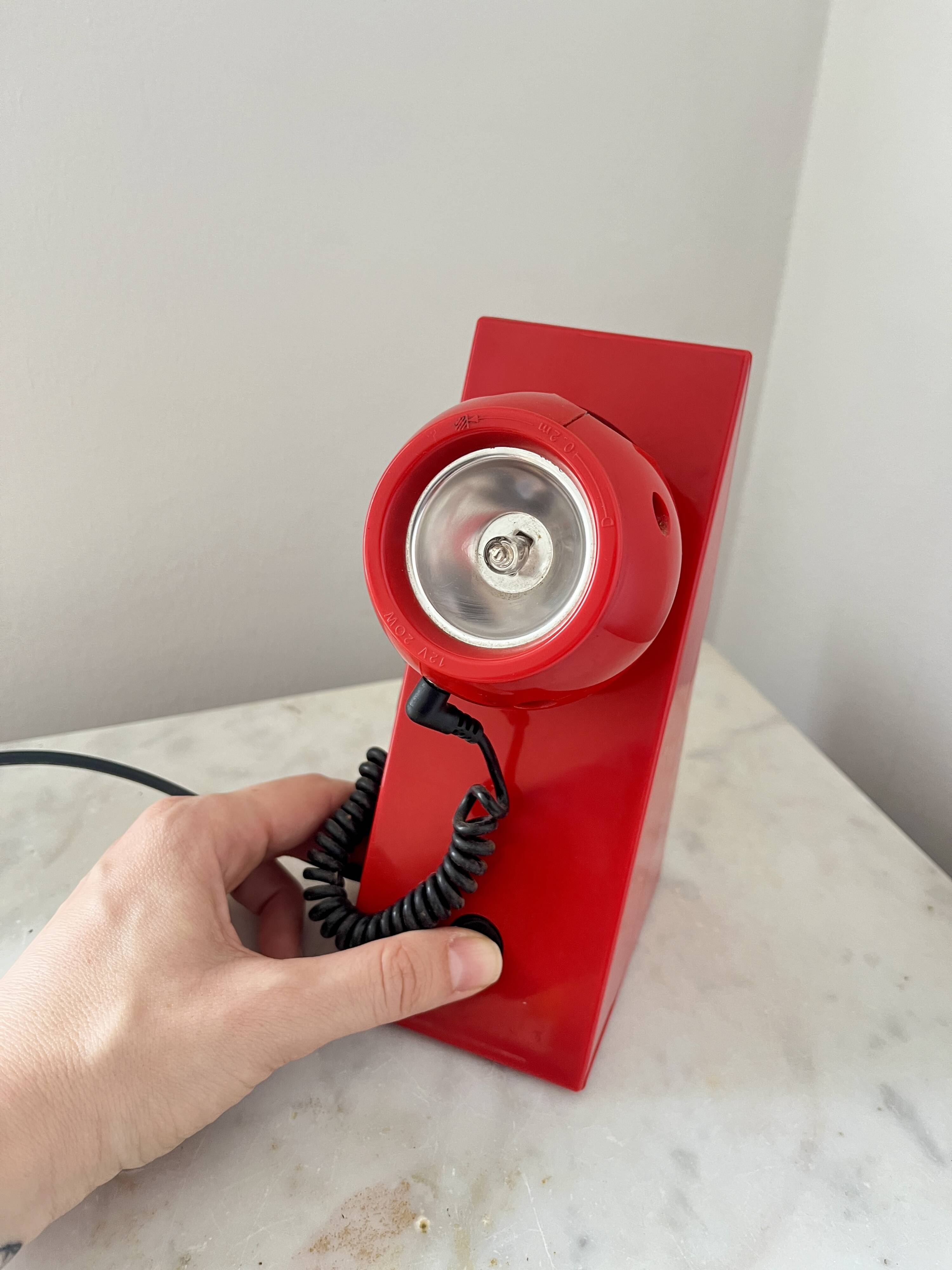 Vintage Space Age Red Magnetic Table Lamp by Brilliant Leuchten AG, Germany