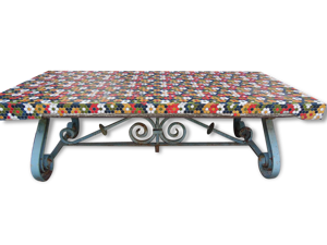 Table De jardin Fer Forgé - ciment