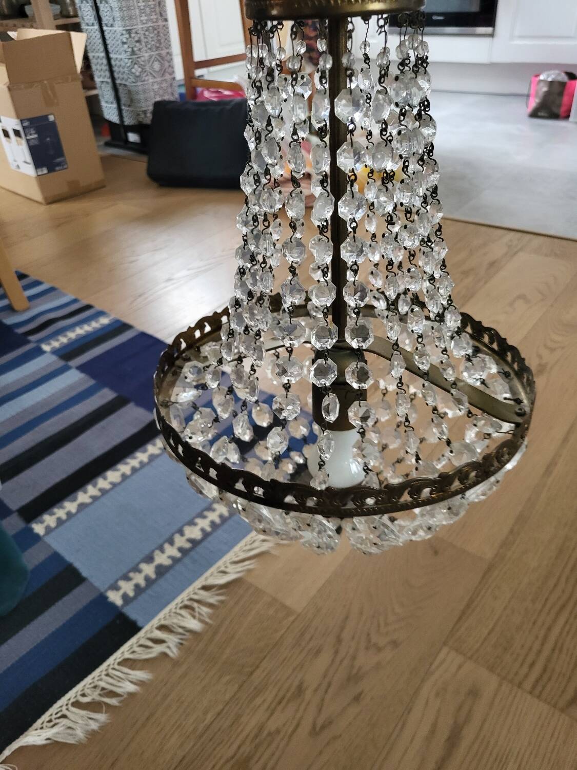 Hot air balloon chandelier with tassels