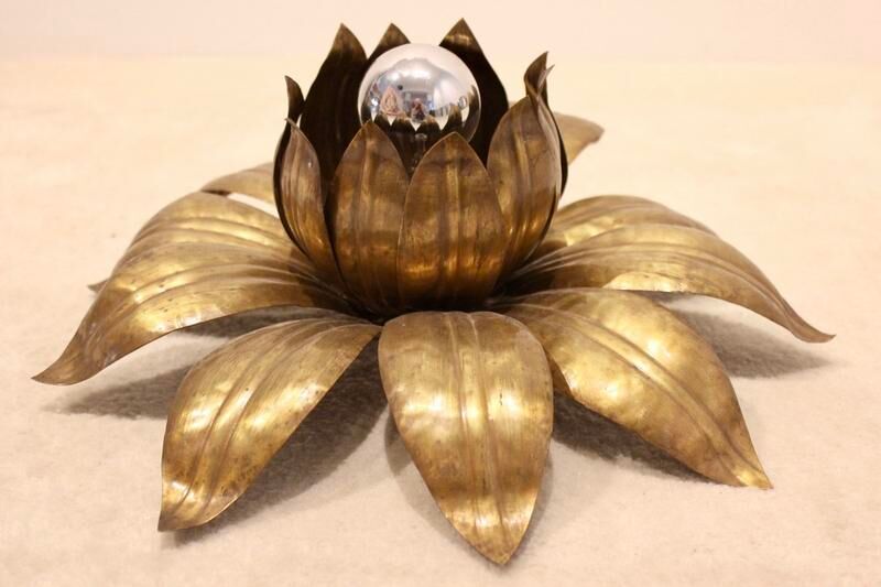 Brass flower ceiling light