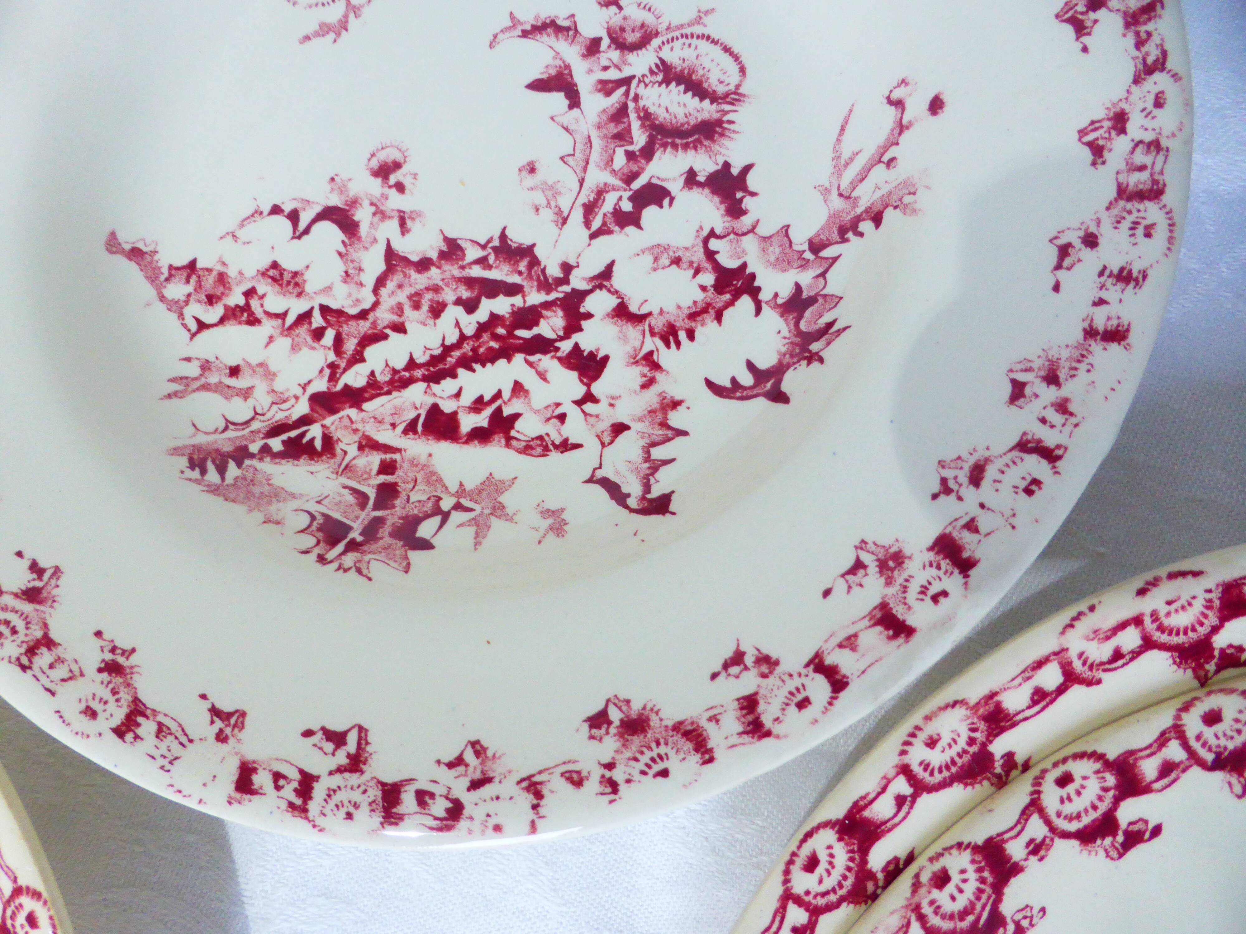 4 soup plates from Gien model Chardons 211258