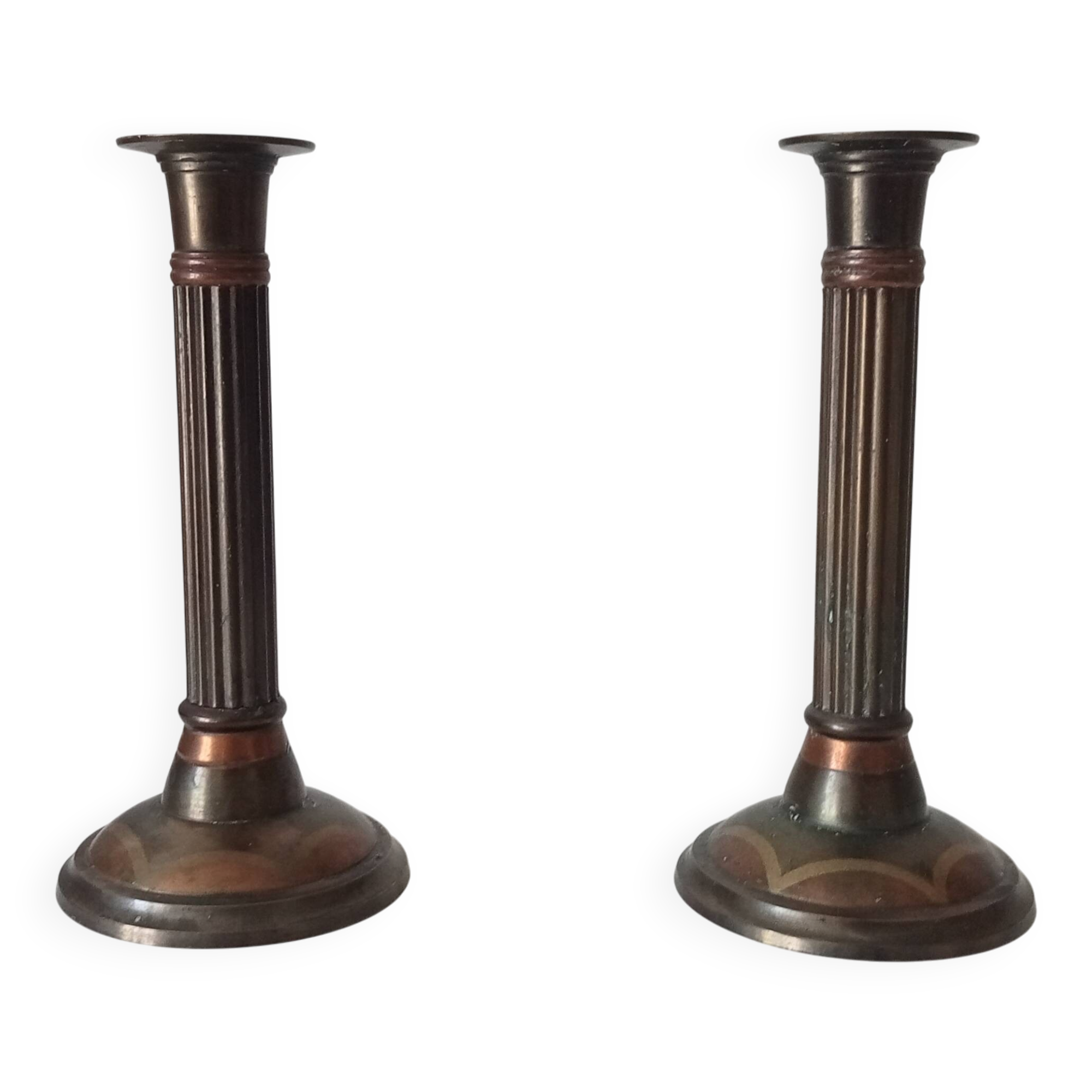 Pair of antique neoclassical candlesticks