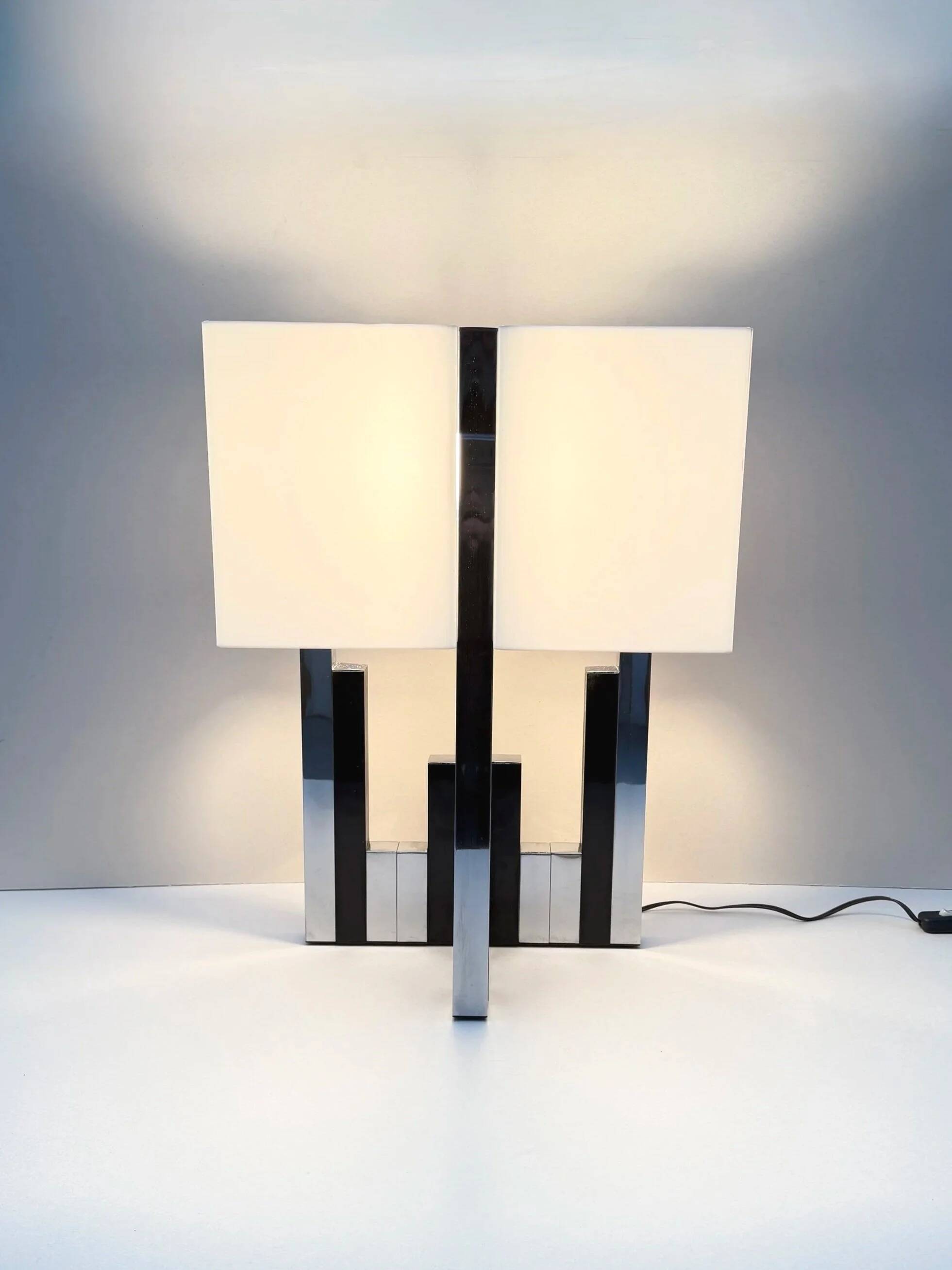 Lumica lamp in chrome metal, spain 1970