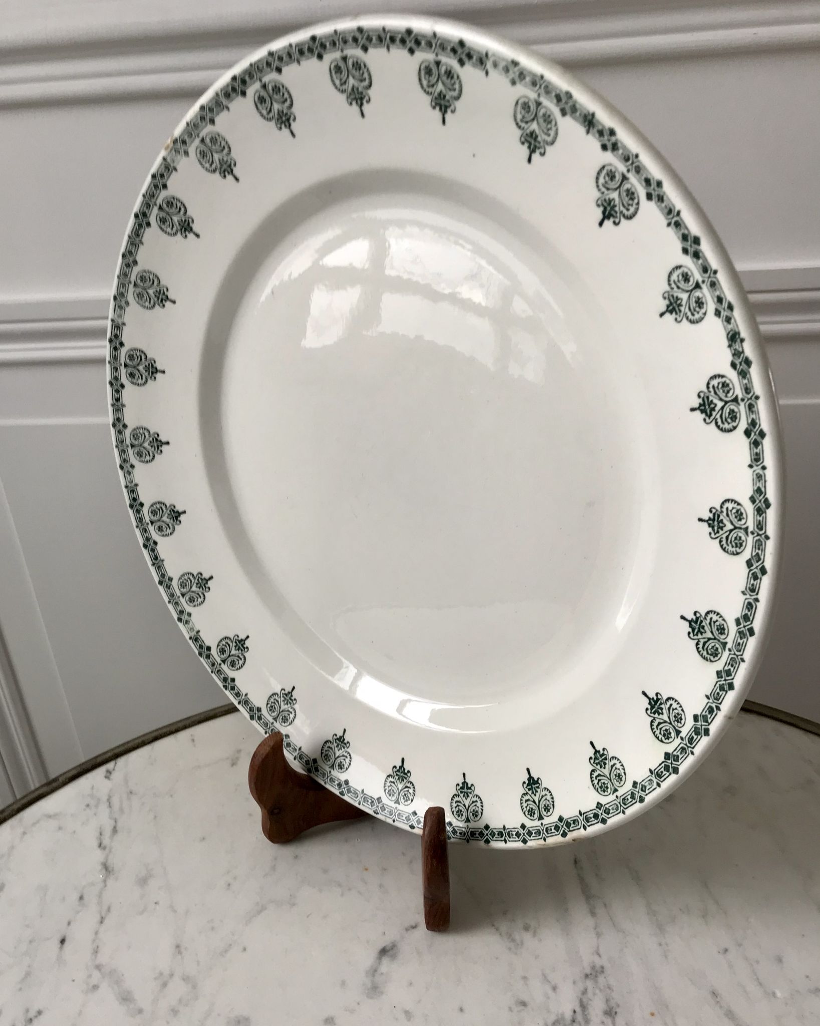 Plat rond Terre de Fer Saint-Amand fin XIXème