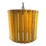 Modern artisanal rulers shaped ceiling lamp, France 1960s