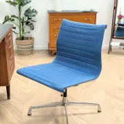 Eames office chair for Vitra, aluminium and blue fabric